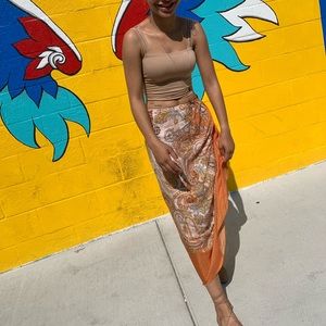Burnt orange Multi-colored skirt